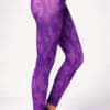 Women's Crossed Lines Purple Funky Gym Leggings Side