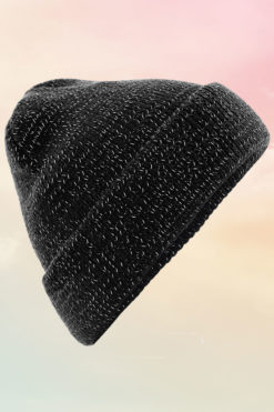 Reflective Black Beanie Hat