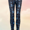 Womens Abstract Blue Funky Gym Leggings Front