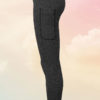 Womens ActiveLife Knitted Charcoal Gym Leggings Front Side