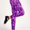 Women's Camo Purple Funky Gym Leggings Side