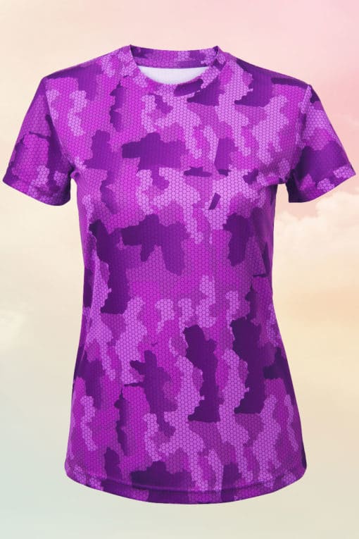 Womens Camo Purple Performance T-Shirt