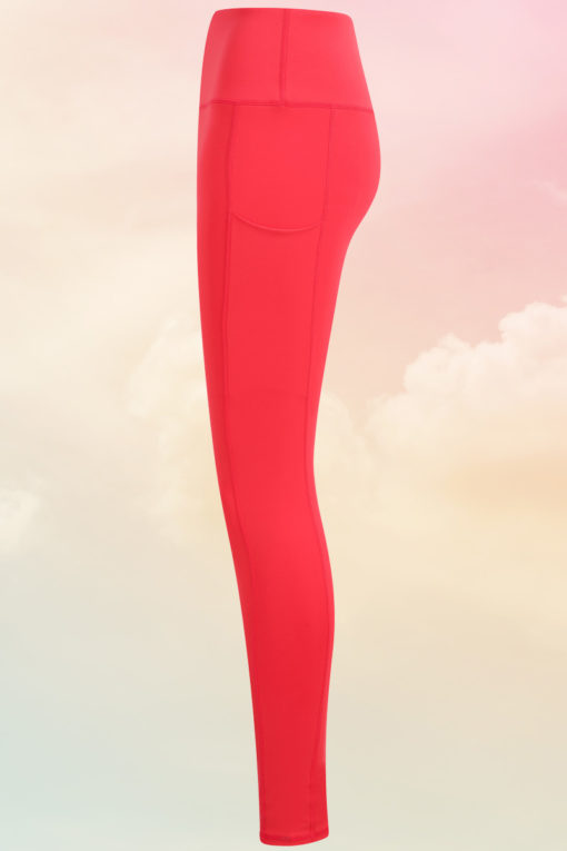Womens Core Hot Coral Gym Leggings Side