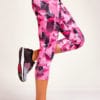 Womens Geo Pink Cropped Funky Gym Leggings Side