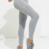 Womens Knitted Heather Grey ActiveLife Leggings Side Pockets
