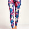 Womens Red Floral Funky Gym Leggings