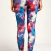 Womens Red Floral Funky Gym Leggings Back
