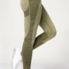 Womens Seamless 3D Fit Multi Sport Sculpt Olive Leggings Side