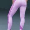 Women's Seamless Panelled Light Pink Purple High Waisted Leggings Back
