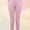 Womens Seamless Panelled Light Pink Purple Leggings Front