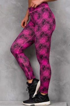 Womens Speckled Pink Funky Gym Leggings